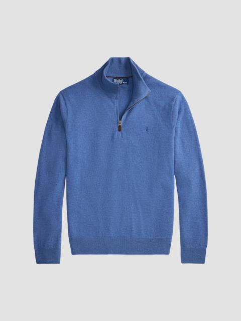 Polo Ralph Lauren Men's Logo Wool Quarter-Zip Sweater - Blue Borage Heather