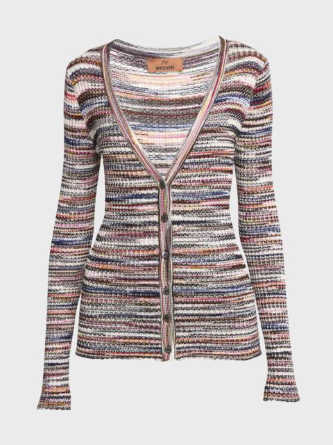 Patchwork Buttoned Cardigan