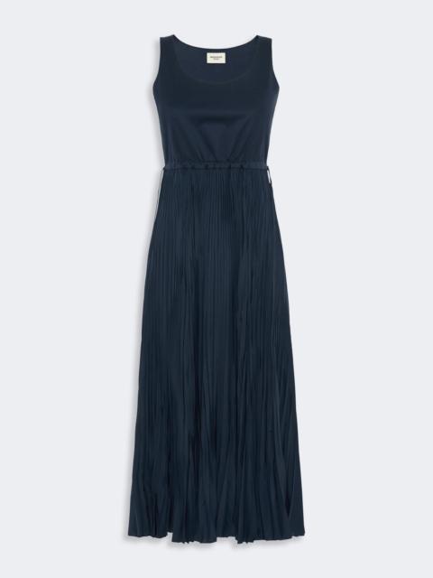 WEEKEND Max Mara CLASSI Jersey dress with a plissé-pleated skirt - NAVY