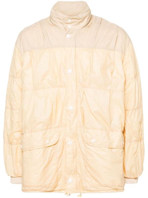 Exhaust panelled puffer jacket