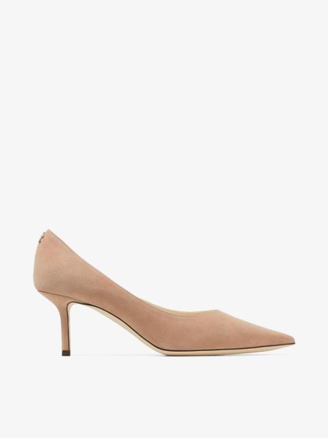 Love 65
Ballet Pink Suede Pointed Pumps with JC Emblem