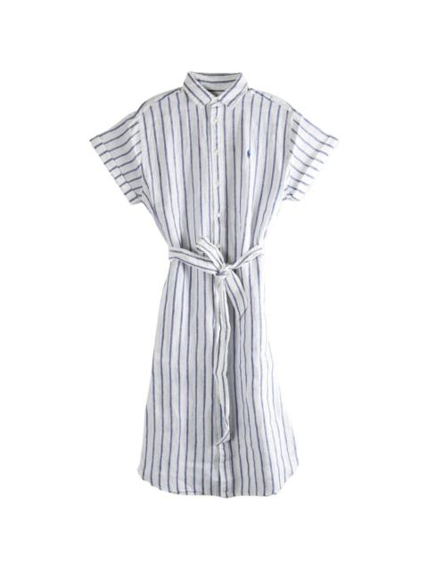Polo Ralph Lauren striped-pattern tie-waist midi shirt dress