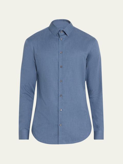 GIORGIO ARMANI Men's Tonal Chevron Sport Shirt