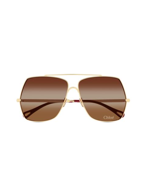 Chloé Women's Aly Fashion Show 62MM Squared Sunglasses - Brown Gradient Gold