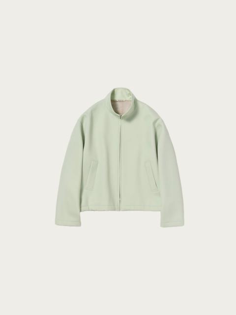 Sponge Wool Twill Zip Blouson - Pale Green
