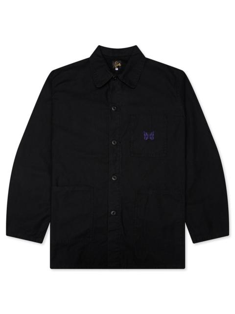NEEDLES REVERSED SATEEN COVERALL JACKET - BLACK