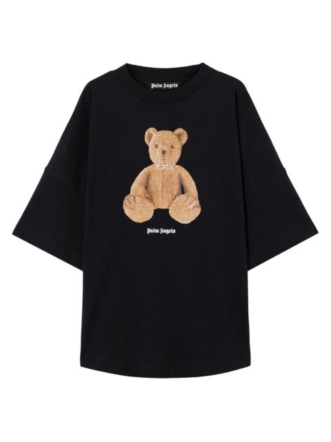 Palm Angels Men's Bear Over Cotton Crewneck T-Shirt - Black Brown