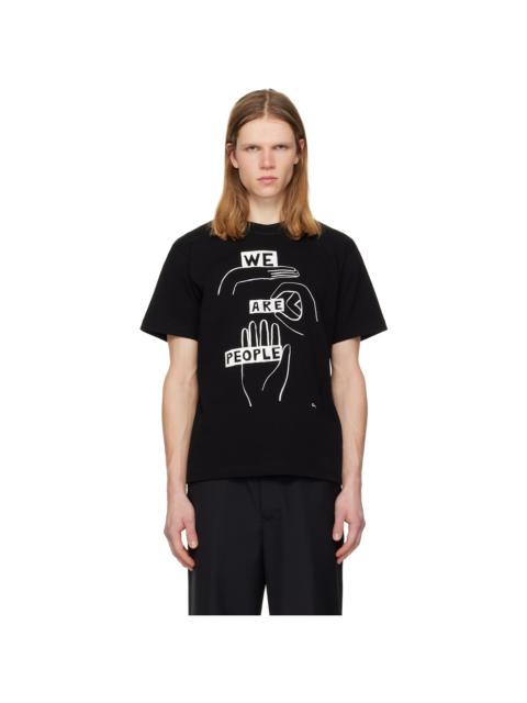 sacai Black 'geoff sacai' Print T-shirt