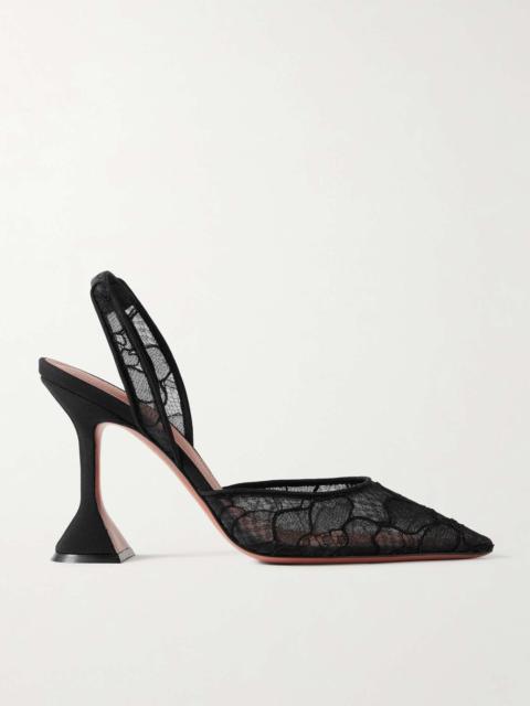 Holli corded lace slingback pumps