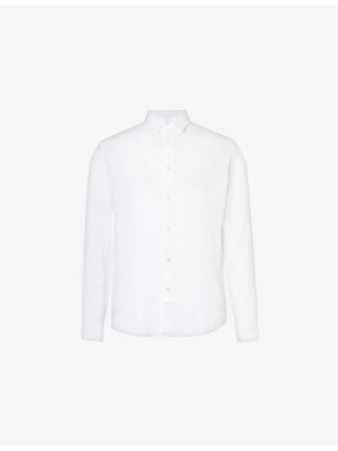 Sunspel Spread-Collar Long-Sleeve Linen Shirt