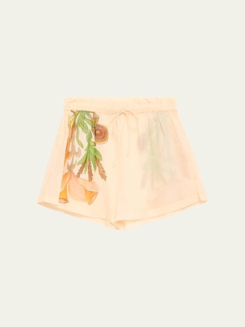 ULLA JOHNSON Water Blossoms Bijou Coverup Shorts