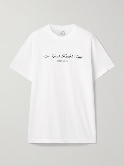 Sporty & Rich Printed cotton-jersey T-shirt White