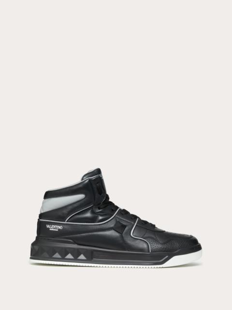 ONE STUD MID-TOP CALFSKIN SNEAKER