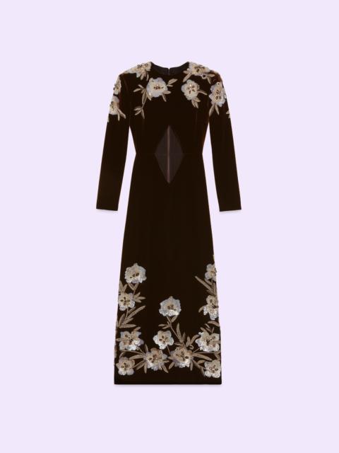 GUCCI Velvet dress with embroidery