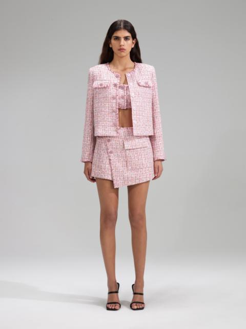 self-portrait Pink Boucle Crop Jacket