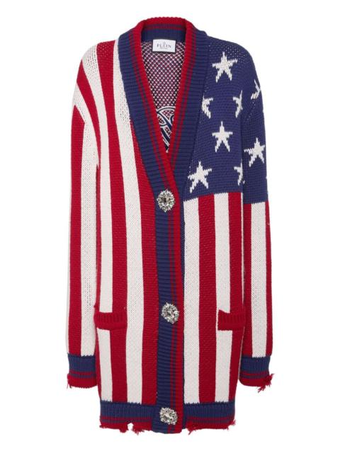 PHILIPP PLEIN flag-intarsia cardigan
