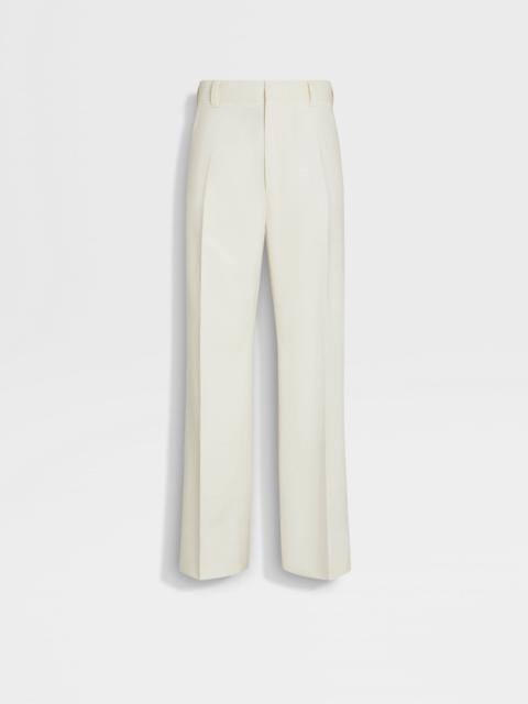 ZEGNA WHITE WOOL PANTS