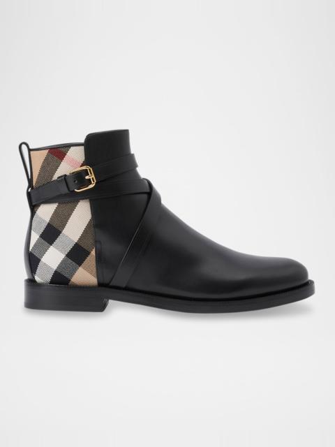 Burberry Pryle Equestrian Check Ankle Booties