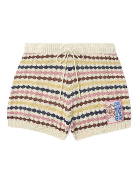 drawstring knitted shorts