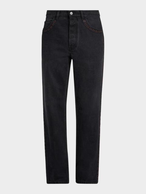 Marni Grommet-Trimmed Straight-Leg Jeans