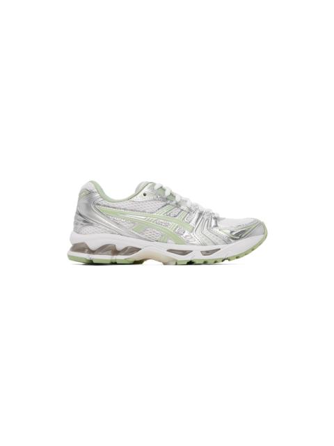 Asics White & Green GEL-KAYANO 14 Sneakers