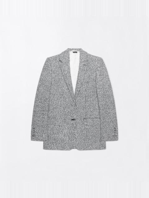 TOM FORD SEQUINED BROKEN CHEVRONS TWEED WOOL BLEND WESTERN JACKET