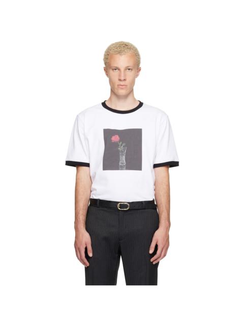 ERNEST W. BAKER White Rose Print T-shirt
