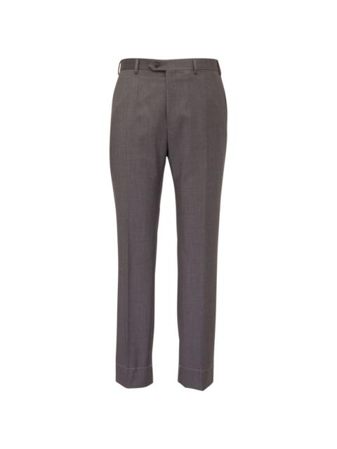 straight-leg tailored wool trousers