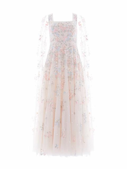 Needle & Thread Versailles Ditsy Cape Sleeve Ankle Gown