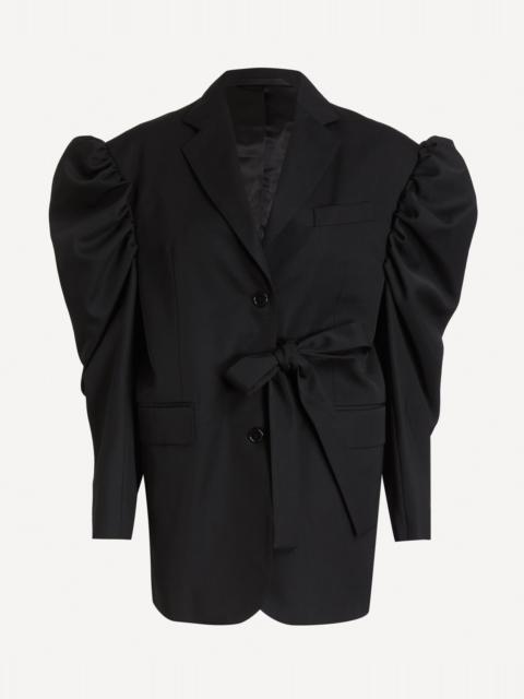 Simone Rocha Black Cut-Out Draped Sleeve Bow Jacket