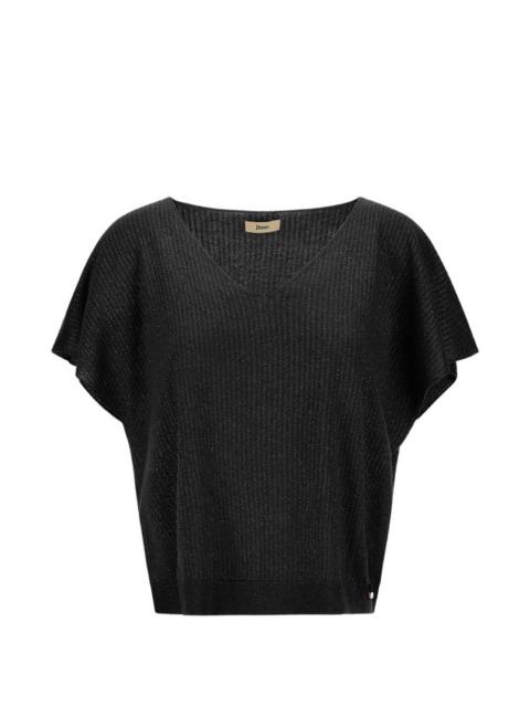 Herno ribbed V-neck knit top