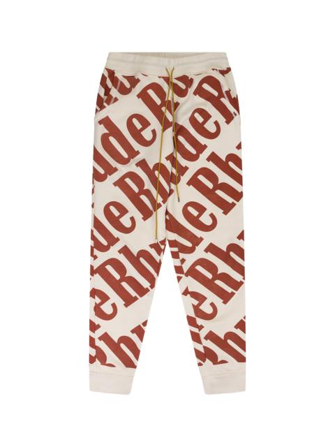 Rhude All Over Sweatpants "Cream / Red" RHD MBTM 0243 CRED