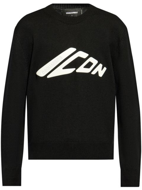 DSQUARED2 Icon logo-print virgin wool jumper