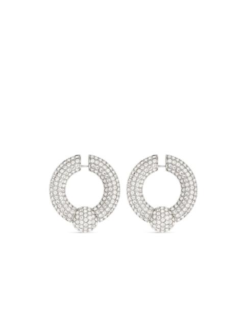 Mega rhinestone-embellished hoop earrings