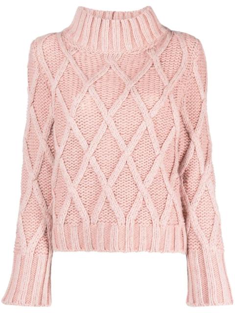 FABIANA FILIPPI Aran-knit high-neck jumper
