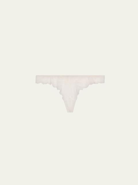 KIKI DE MONTPARNASSE Leche Moi Scalloped Lace Thong
