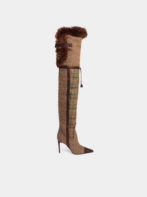 DSQUARED2 CLASSIC CHECK HEELED BOOTS