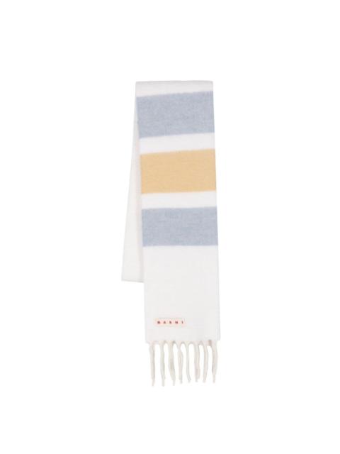 striped brushed-wool scarf