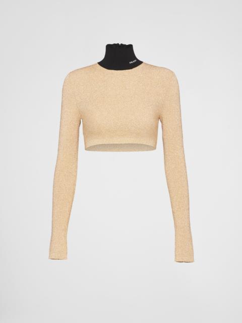 Lamé turtleneck sweater