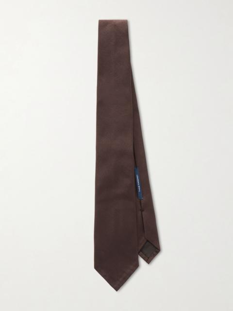 THOM SWEENEY 8cm Silk-Twill Tie Brown