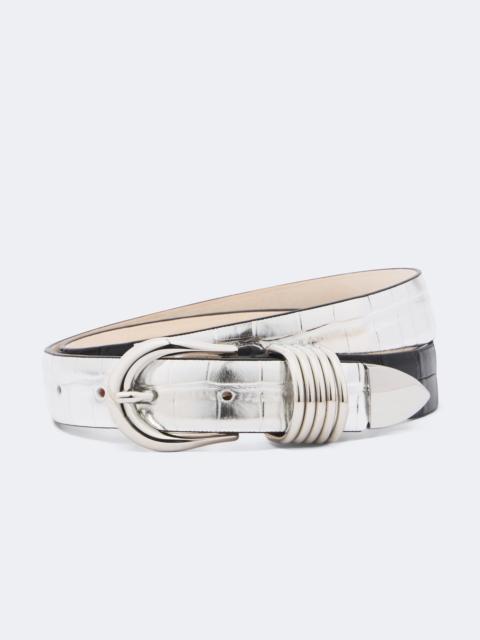 DÉHANCHE Hollyhock reversible metallic leather belt