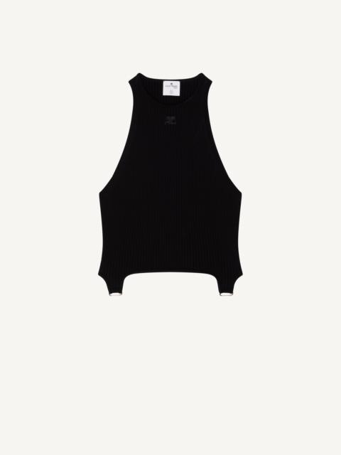 courrèges SUSPENDERS RIB KNIT TOP