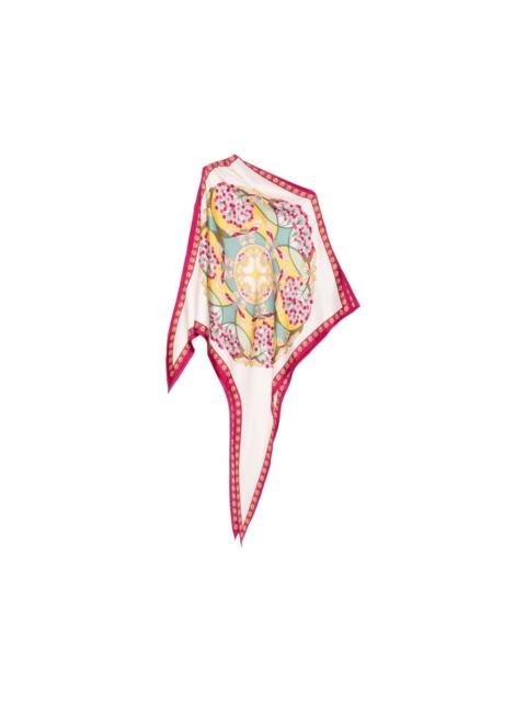La DoubleJ graphic-print silk shawl