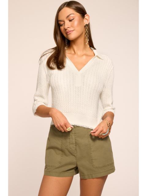 RAMY BROOK Azaria Textured Knit Collared Sweater