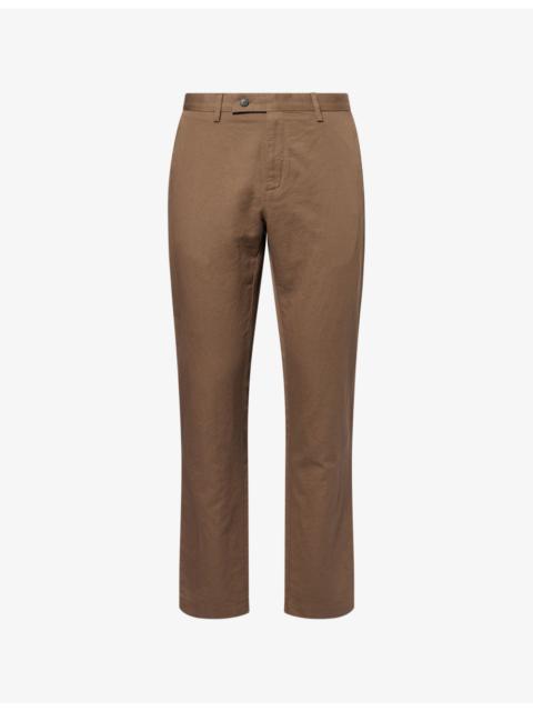 Sunspel Slim-Leg Cotton And Linen Trousers
