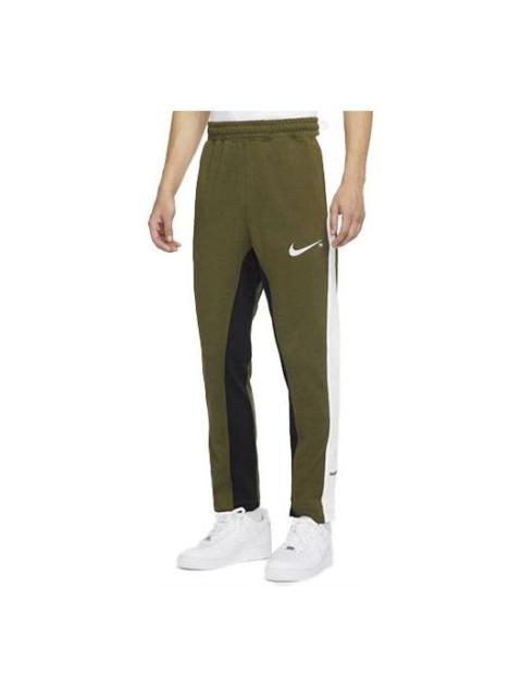Nike Men's Nike Sportswear Swoosh Contrast Color Stitching Knit Sports Pants/Trousers/Joggers Army Green