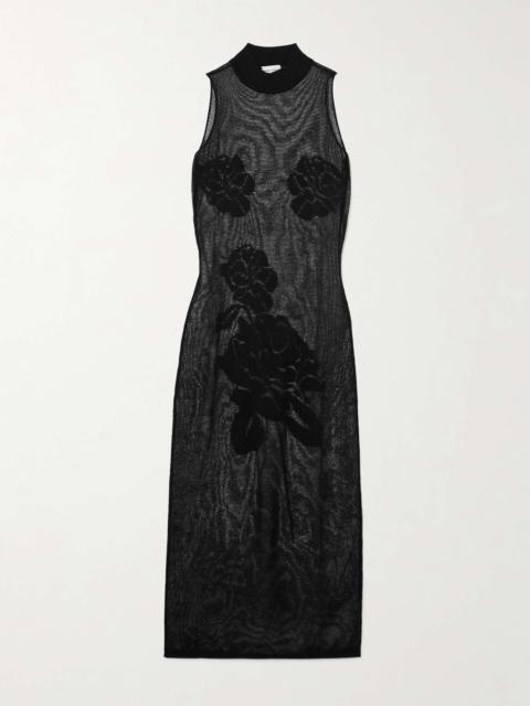 MAGDA BUTRYM Jacquard-knit mesh midi dress