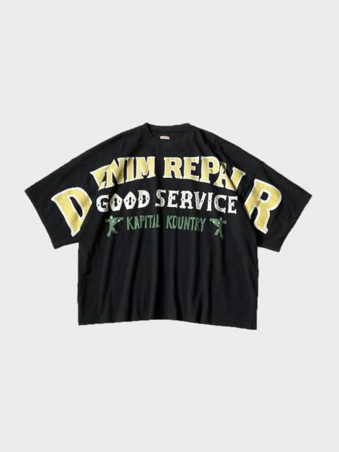 Kapital 18.5/- Jersey HUGE-T (DENIM REPAIR) - Black