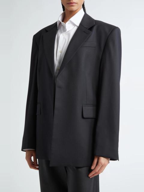 Classic Boxy Stretch Wool Blazer