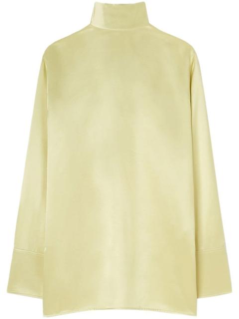 Jil Sander roll-neck satin blouse